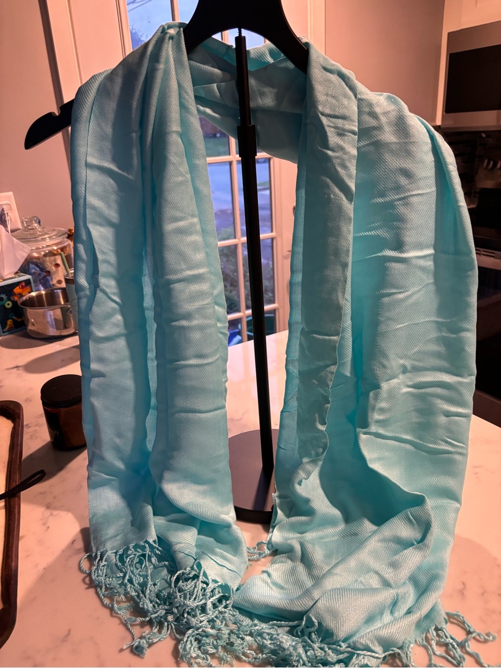 pashmina Turquoise Fringe Wrap Scarf